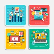 flat design icons for marketing concepts