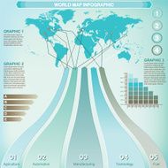 Infographic Option Tabs and World Map