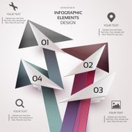 Abstract 3d paper geometric infographics tree