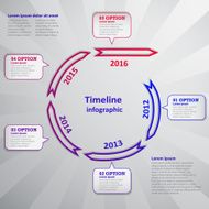 Timeline infographic with arrow and cloud