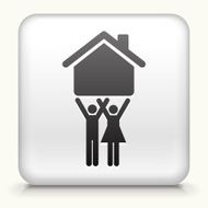 Square Button with Home & Couple interface icon