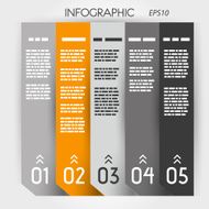 orange infographic five options notebook