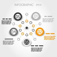 orange circle timeline infographic with big rings