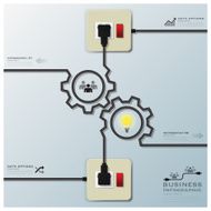 Gear Shape Electric Wire Line Business Infographic N2