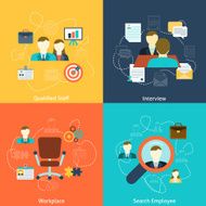 Human resources flat icons composition