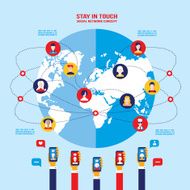 Social network concept Global communication infographic elements N2