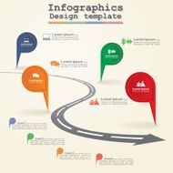 Road infographic timeline element layout Vector N4