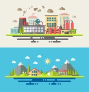 Modern flat design conceptual ecological illustration