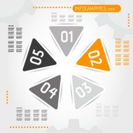 orange triangular infographic ring