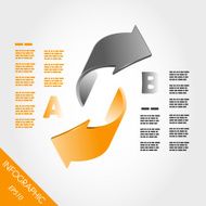 two orange infographic 3d arrows