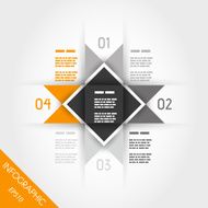 orange infographic four multi-triangular template N2