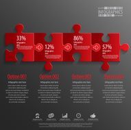 Abstract 3D puzzle infographic N7