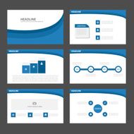 Blue wave business presentation template Multipurpose Infographic elements flat design