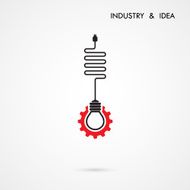 Creative light bulb and gear abstract vector design N2