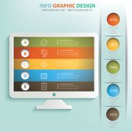 Computer info graphic design clean vector