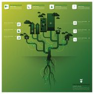 Pollution Tree And Root Infographic Design Template