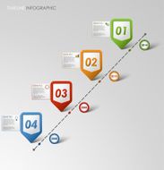 Time line info graphic colored pointer template