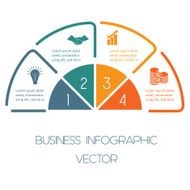 Infographic Semicircle lines four positions