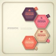 abstract hexagonal tag infographics