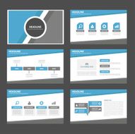 Blue and grey Infographic presentation template flat design