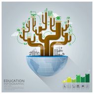 Global Education With Tree Diagram Creative Concept Infographic N2