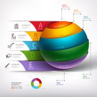 Modern circle ball 3d staircase diagram business