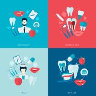 Teeth icons flat