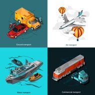 Transport Low Polygonal Icons Set