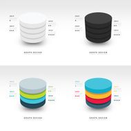 Modern Infographics template cylinder vector set