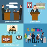 Set of icons on a political theme