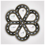 Road And Street Business Infographic With Weaving Circle Diagram Step