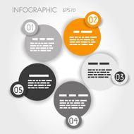 orange circle infographic flower