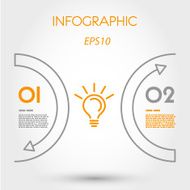 linear infographics two arcs with bulb