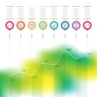 Business chart graph of increase Vector infographics with icons N2