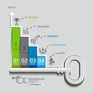 Business key staircase concept infographic template N2