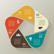 Vector retro infographic diagram 5 options