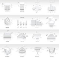 White infographic 3d Graph template Vector