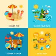 Summer Vacation And Adventure Icons Set