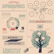 Vintage infographics design elements N2