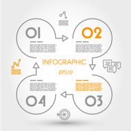 linear infographics square with four rings