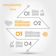 linear infographic zig zag diamond