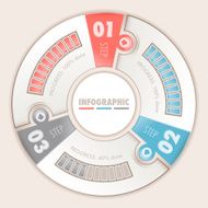 Infographic three steps with progress bar