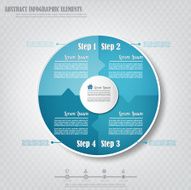 Infographics design element four steps in circle