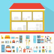 House in cut flat illustration N2