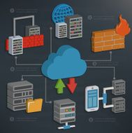 File sharing design three dimension info graphic design