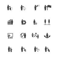 Business and management icon set - woman female characters N3