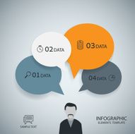 Modern infographic business speech template style Vector illustration