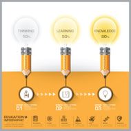 Education And Learning Pencil With Light Bulb Step Diagram Infographic N2