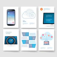 Templates Design Set of Web Mail Brochures Mobile Technology Infographic N25