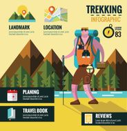 Hiking and Trekking info graphics Mountain background N2